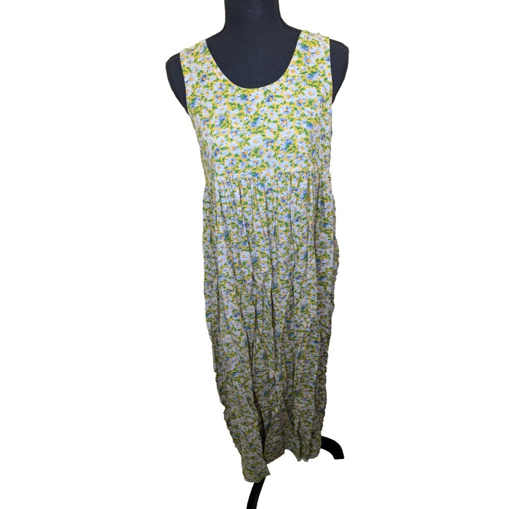 Jones New York Sport Vintage Midi Dress Floral Pleated Made In USA Small